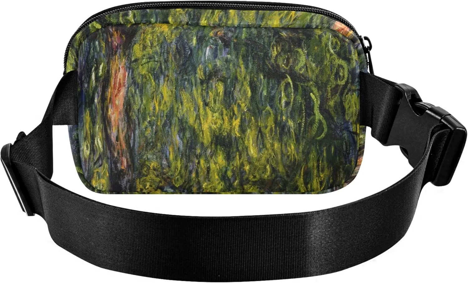 Claude Monet Weeping Willow Print Womens Fanny Pack Waterproof Hip Pouch Belt Bag Cute Crossbody Waist Pack