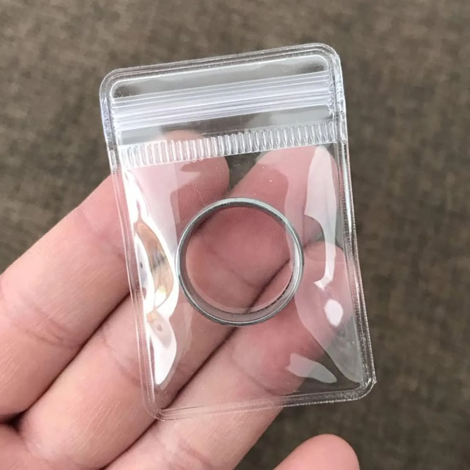 Clear Pvc Ring Pouch Bulk Small Anti Tarnish Jewelry Storage Bags Plastic Travel Zipper Pouches 1.58 x 2.37 in 200 pcs