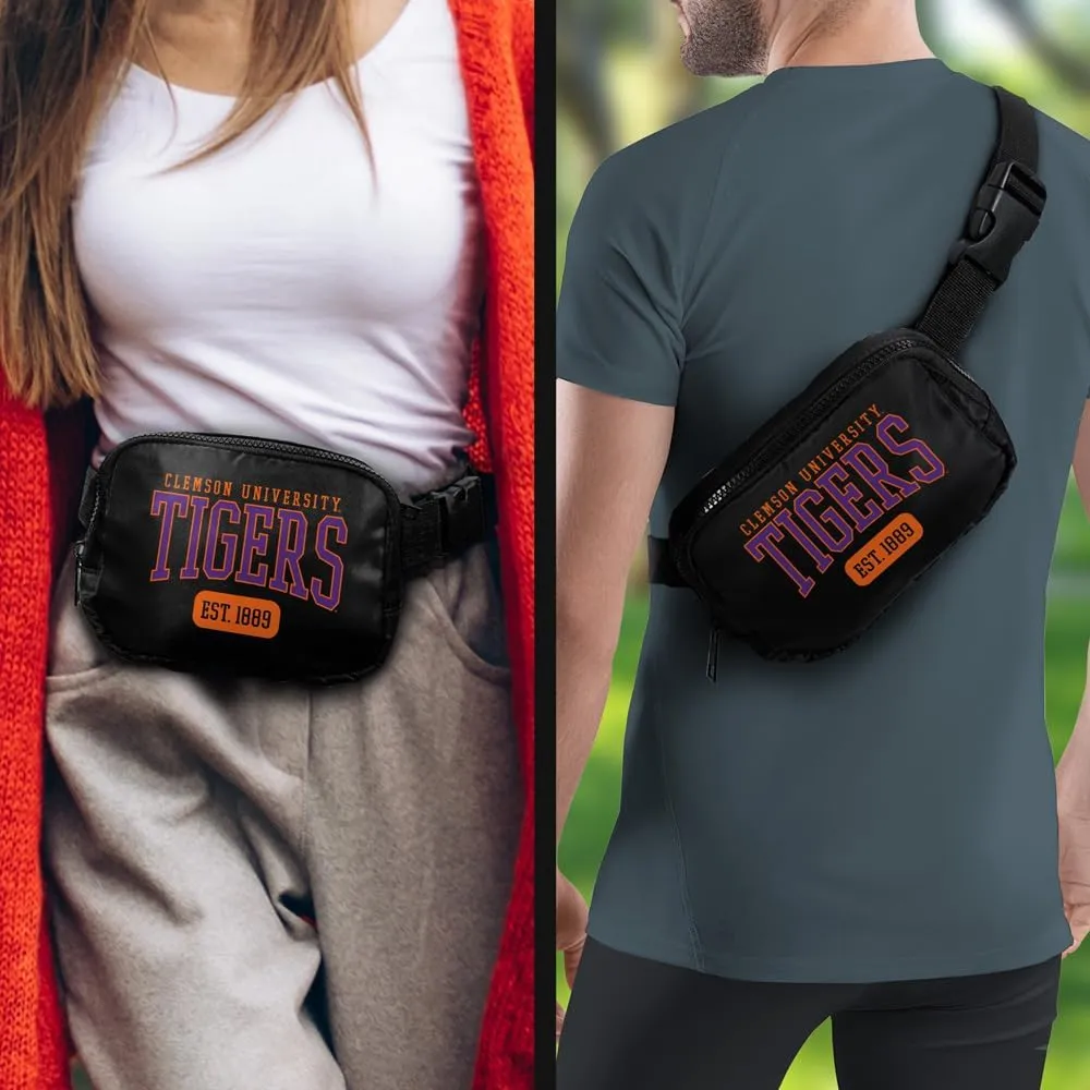 Clemson University Tigers Established Date Belt Bag, Crossbody Fanny Pack for Women and Men, Adjustable