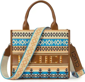 CLUCI Tote Bag for Women,Western Purses Shoulder Handbags Canvas Aztec Crossbody Bag Hobo Bag