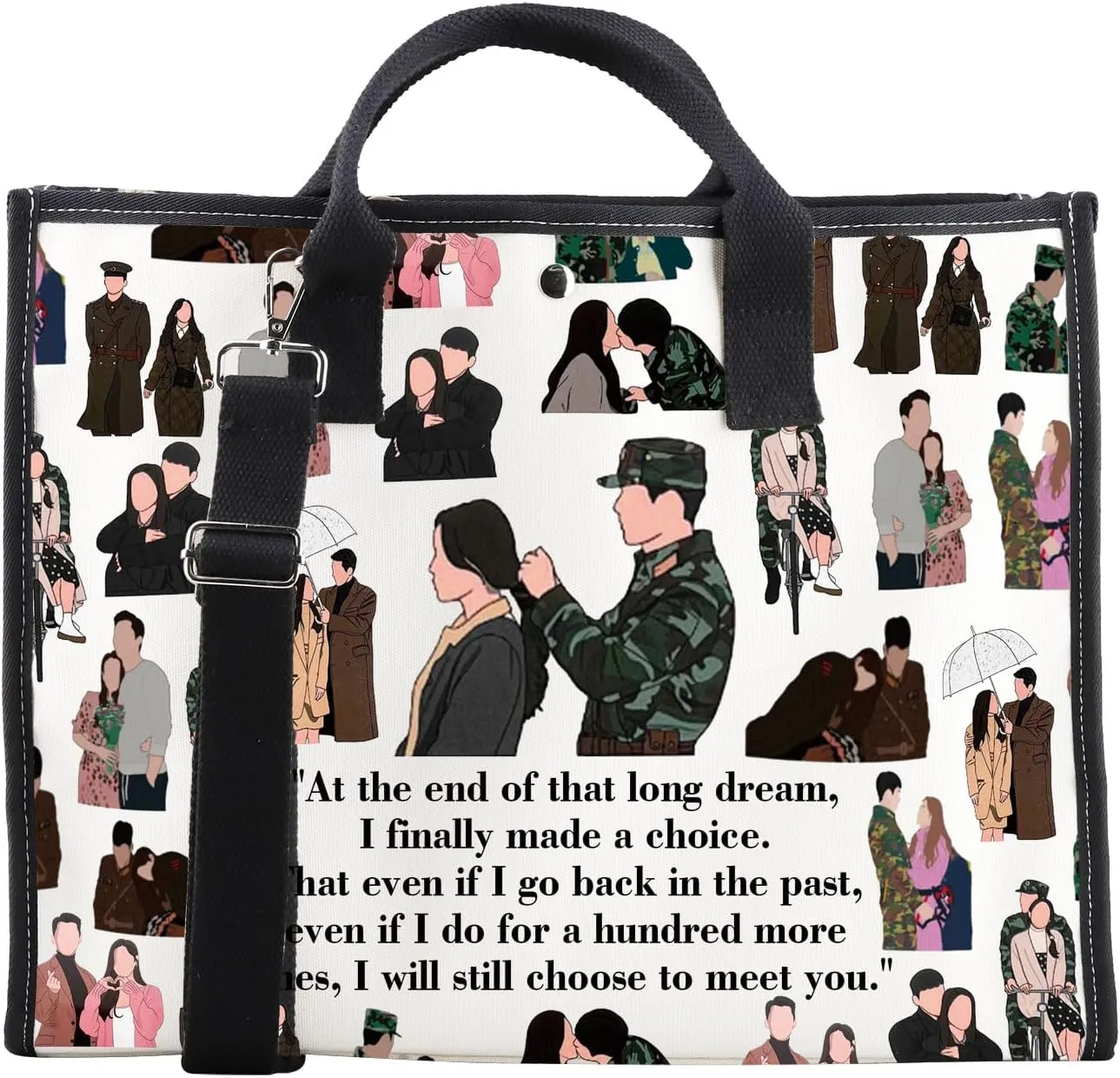CMNIM Crash Land On You Merch I Will Still Choose To Meet You K-Drama Tote Bag K-Drama Lover Gifts for Kdrama Fans Merch