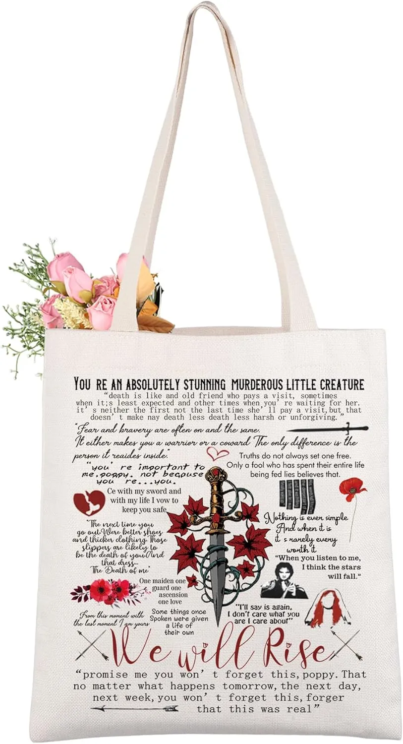 CMNIM From Blood And A Series Crossbody Bag FBAA Book Quote Adjustable Strap Purse We Will Rise Shoulder Bookish Gifts