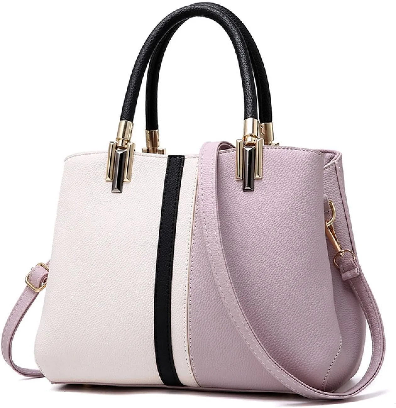 Color-blocked One-shoulder Tote Casual Women's Bag, Black