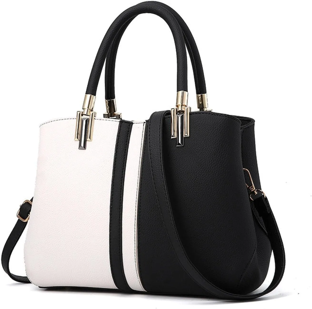 Color-blocked One-shoulder Tote Casual Women's Bag, Black