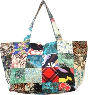 Colorful Ethnic Style Patch Pack, Hippie Tribe Retro Large Tote Bag Suitable for Vacation; Shopping and Travel