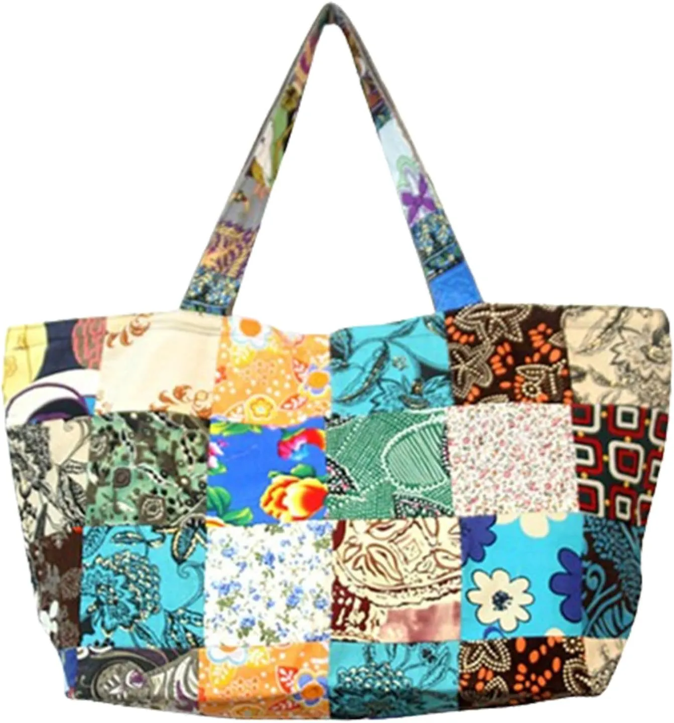 Colorful Ethnic Style Patch Pack, Hippie Tribe Retro Large Tote Bag Suitable for Vacation; Shopping and Travel