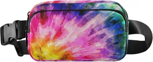 Colorful Tie Dye Rainbow Women Fanny Pack Waterproof Hip Pack Belt Pouch Cute Waist Purse for Women