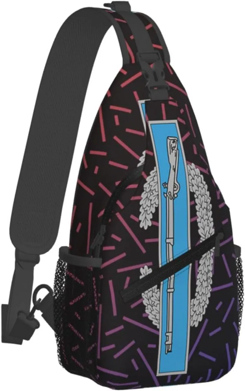 Combat Infantry Badge Crossbody Backpack Chest Shoulder Bag Lightweight One Strap Travel Hiking Daypack