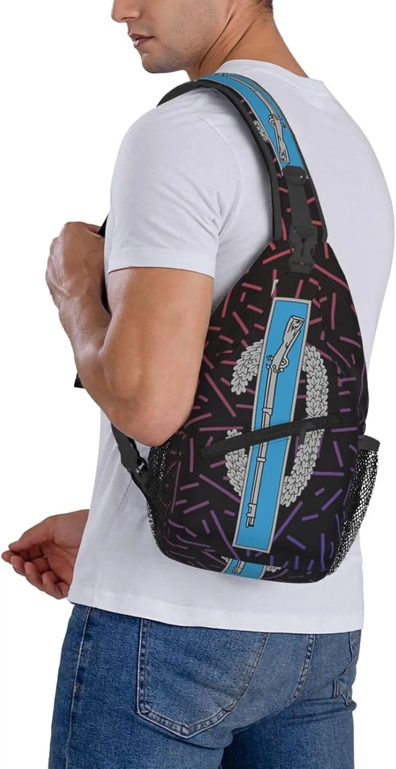 Combat Infantry Badge Crossbody Backpack Chest Shoulder Bag Lightweight One Strap Travel Hiking Daypack