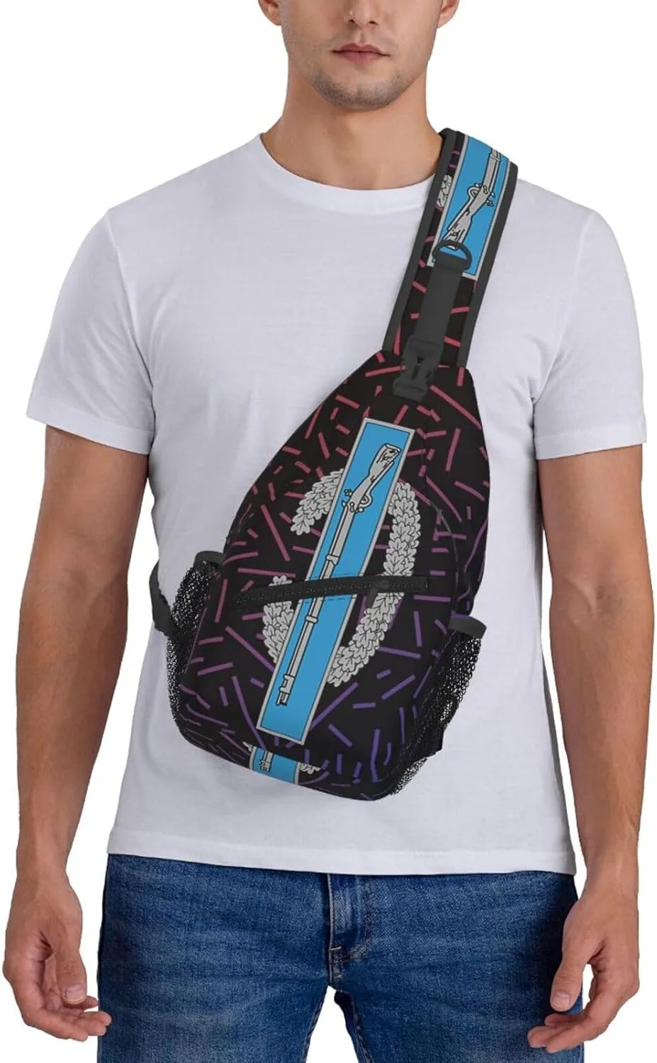 Combat Infantry Badge Crossbody Backpack Chest Shoulder Bag Lightweight One Strap Travel Hiking Daypack