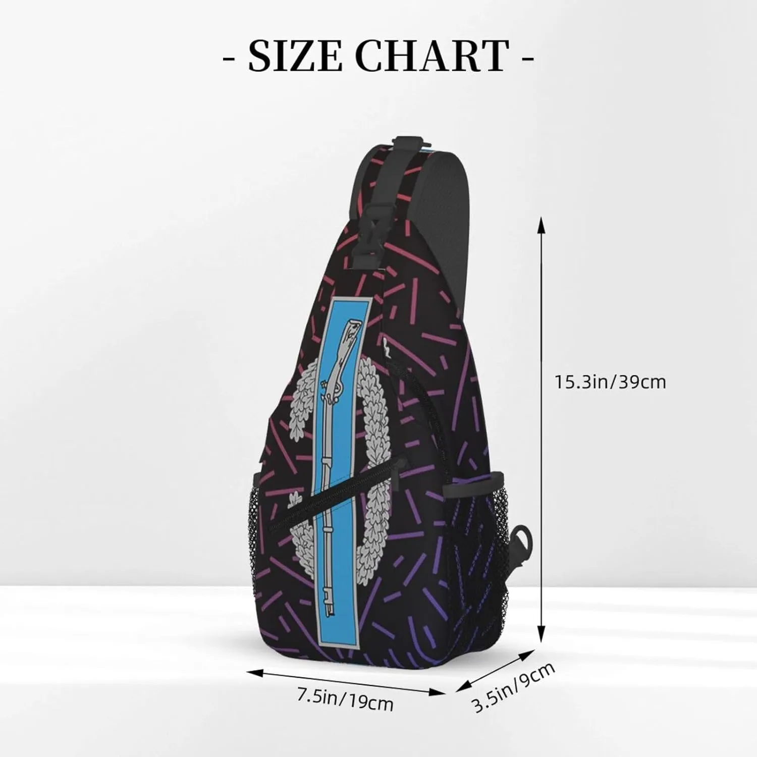 Combat Infantry Badge Crossbody Backpack Chest Shoulder Bag Lightweight One Strap Travel Hiking Daypack