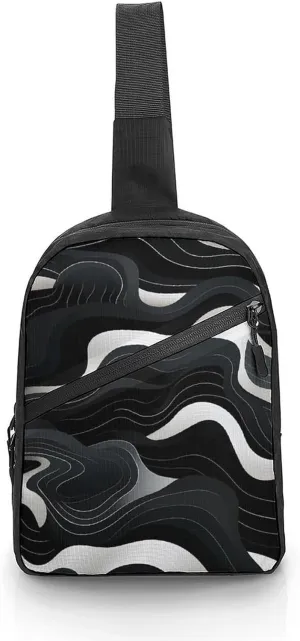 Contour Topography Map Pattern Sling Bag for Women Crossbody Purse Multipurpose Chest Bag Travel Shoulder Backpack