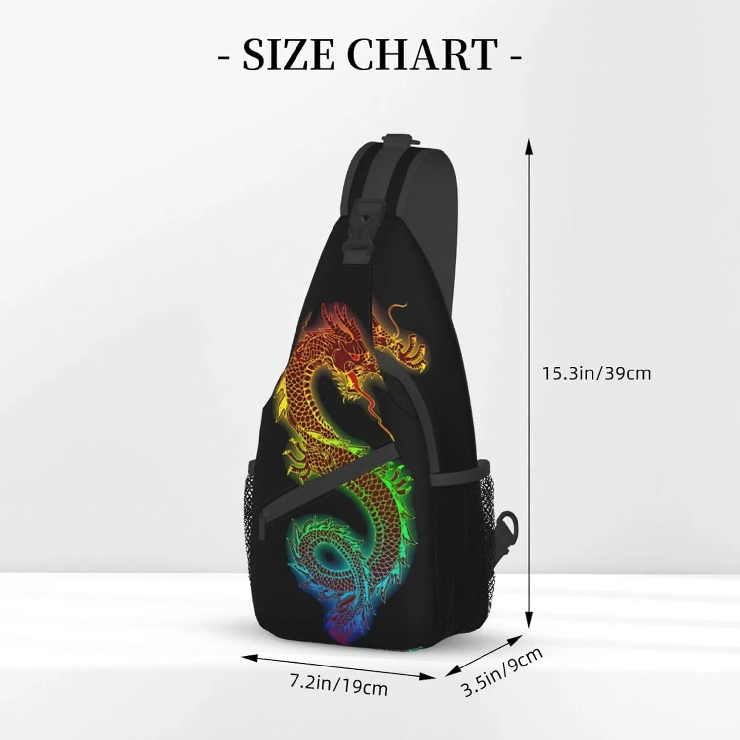 Cool Dragon Crossbody Bags for Women Men Red Dragon Sling Bag Backpack Casual Chest Bag with Adjustable Shoulder Strap
