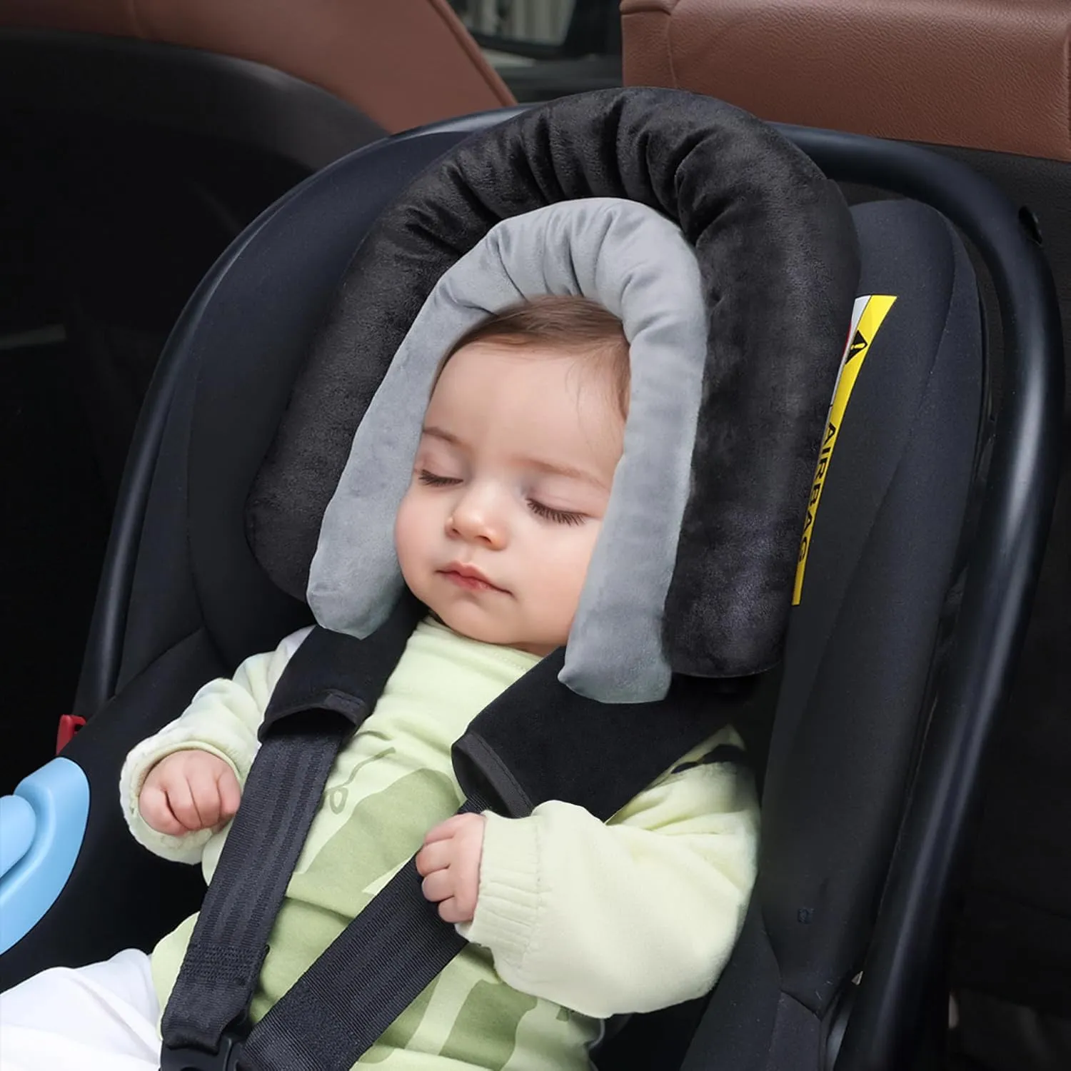 COOLBEBE New Babybody Support & Strap Covers Set for Newborn Infant Toddler- Extra Soft Stroller Cushion Pads Car Seat Insert, Perfect for Carseats, Strollers, Swings, Black