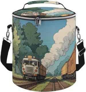 Cooler Backpack for Men Women Insulated Leakproof Waterproof Cooler Backpack Rural Locomotive Smoking Railway Cooler Bag Large Capacity Lightweight Backpack Cooler for Travel Camping Beach Ice Chest