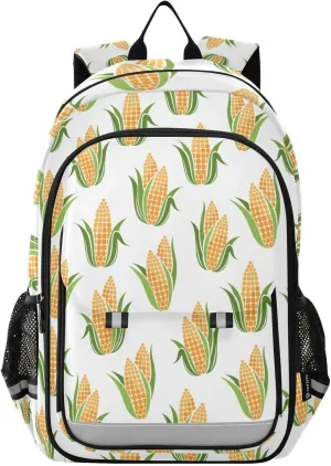 Corn Pattern Backpack Boys Girls Elementary School Bags Bookbags Laptop Backpack Travel Daypack Safe Reflective Stripes