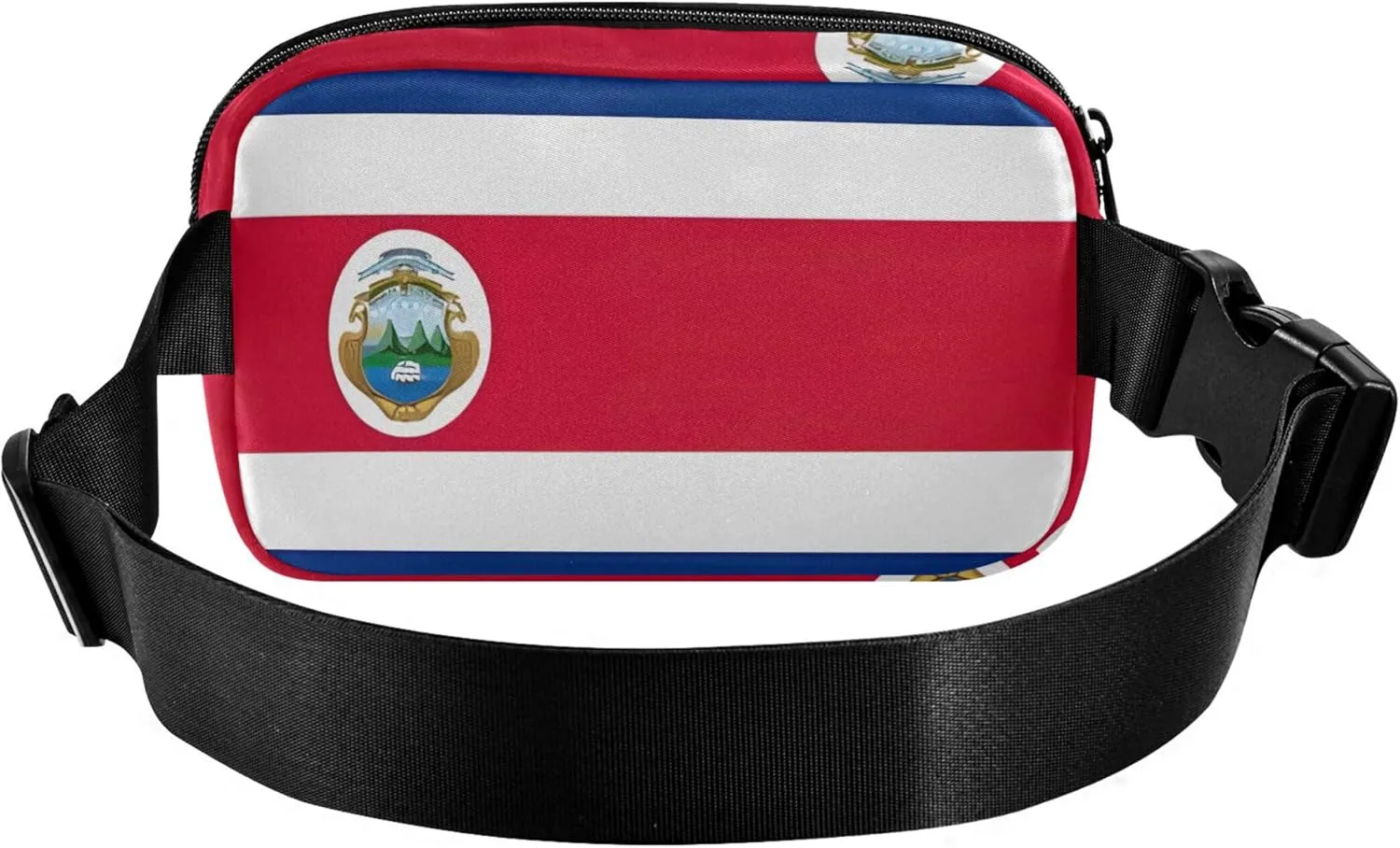 Costa Rica Flag Fanny Packs Women Waterproof Hip Pack Belt Pouch Flower Crossbody Waist Purse