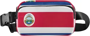 Costa Rica Flag Fanny Packs Women Waterproof Hip Pack Belt Pouch Flower Crossbody Waist Purse