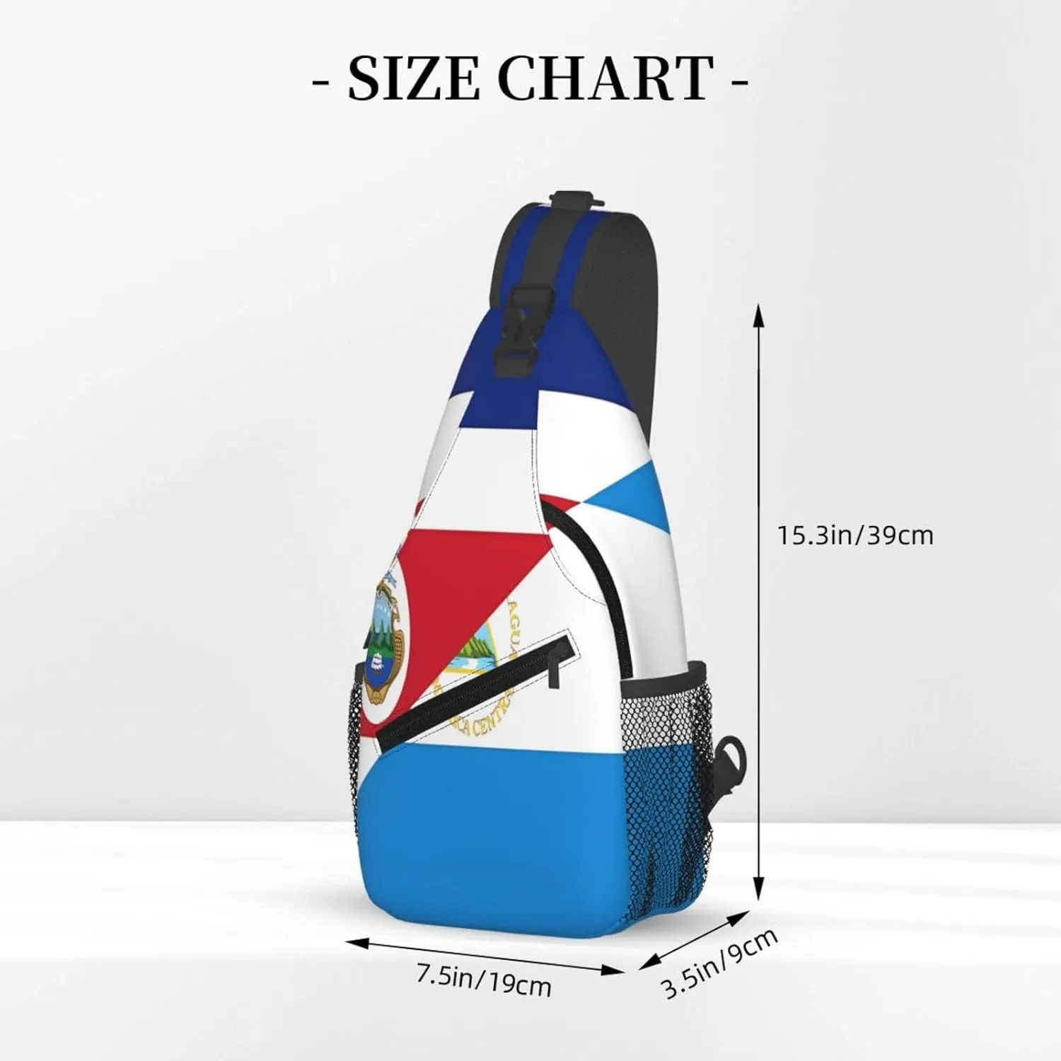Costa Rica Nicaragua Flag Crossbody Bags Sling Backpack Cross Chest Bag Sports Shoulder Bag Gym Fanny Pack Adjustable Cycling Daypack Diagonally Rucksack for Running
