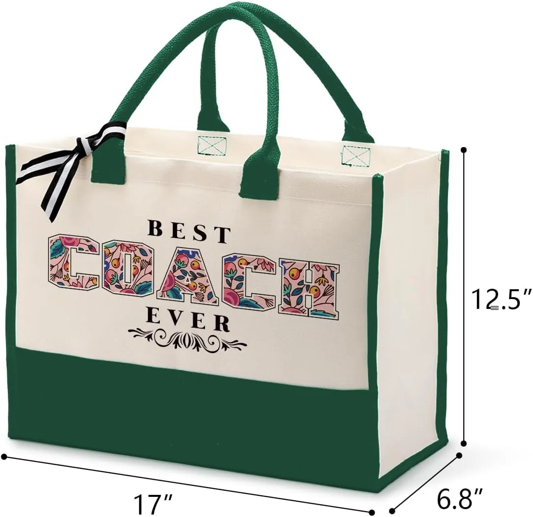 Cotton Canvas Tote Bag for Women, Canvas Tote Bag for Gifting, Tote Bag Gift for Coach, Best Coach Ever Gifts Travel Bag, Gifts for Coach Beach Canvas Tote, Appreciation Gift for Coach B1