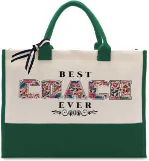 Cotton Canvas Tote Bag for Women, Canvas Tote Bag for Gifting, Tote Bag Gift for Coach, Best Coach Ever Gifts Travel Bag, Gifts for Coach Beach Canvas Tote, Appreciation Gift for Coach B1