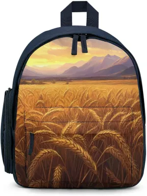 Country Wheat Golden Sunset Cute Printed Backpack Lightweight Shoulder Bag Travel Daypack for Camping Picnic Blue-style