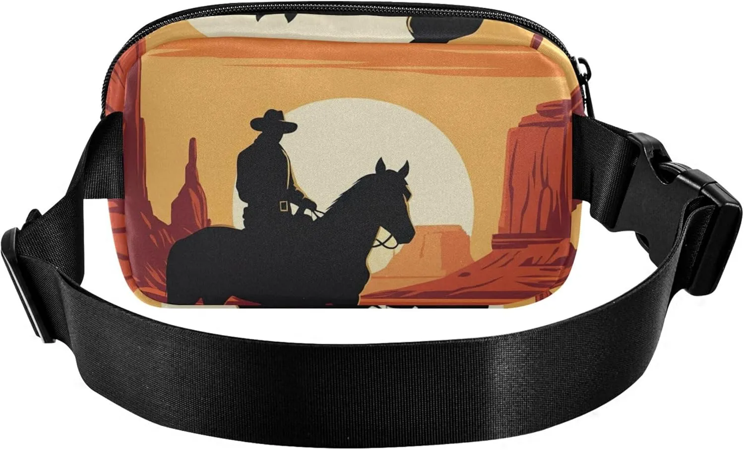 Cowboy Horse Orange Desert Fanny Pack for Women Funny Hip Pouch Belt Bag Waterproof Waist Bag for Women