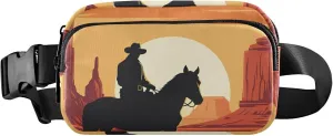 Cowboy Horse Orange Desert Fanny Pack for Women Funny Hip Pouch Belt Bag Waterproof Waist Bag for Women