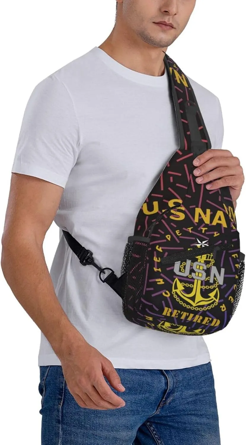 Cpo Chief Petty Officer Retired National Small Crossbody Backpack Sling Bag For Men Women Mini One Shoulder Chest Bags Gym Sport Travel Hiking Daypack