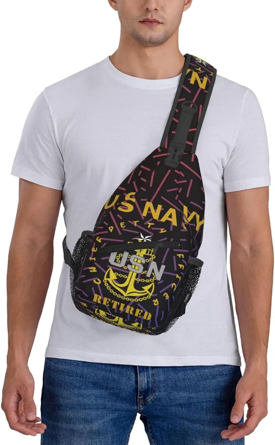 Cpo Chief Petty Officer Retired National Small Crossbody Backpack Sling Bag For Men Women Mini One Shoulder Chest Bags Gym Sport Travel Hiking Daypack