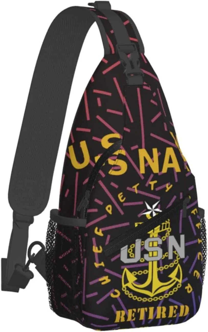 Cpo Chief Petty Officer Retired National Small Crossbody Backpack Sling Bag For Men Women Mini One Shoulder Chest Bags Gym Sport Travel Hiking Daypack