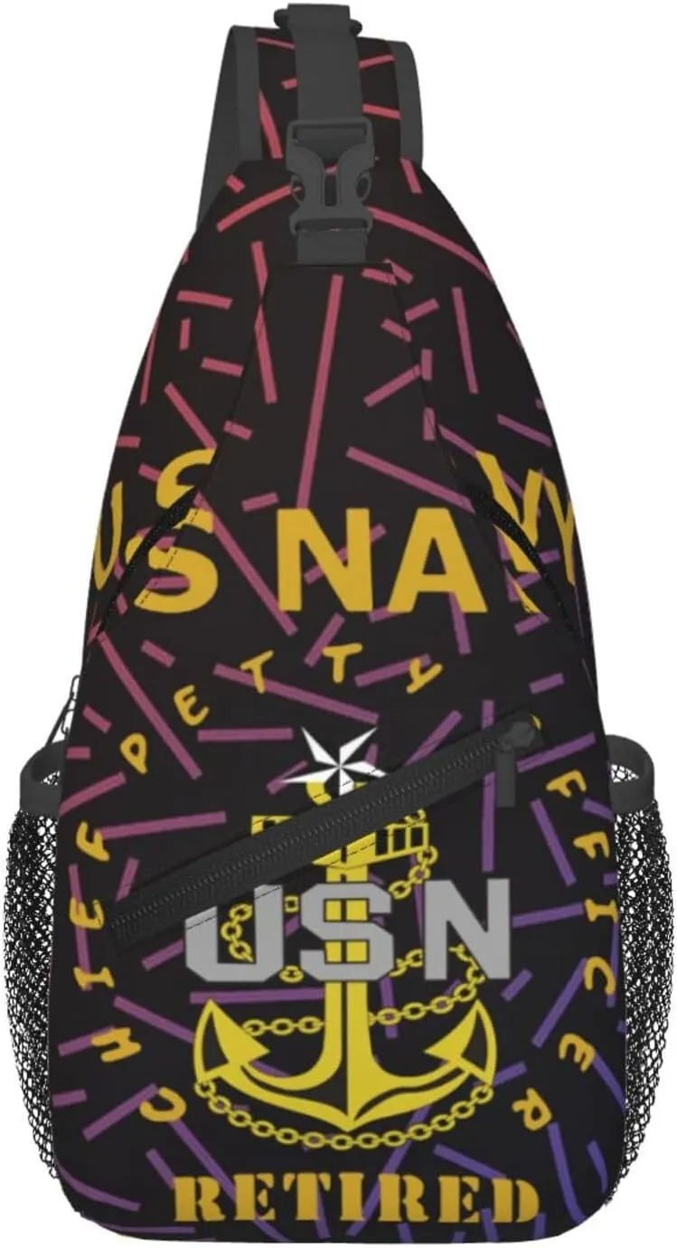 Cpo Chief Petty Officer Retired National Small Crossbody Backpack Sling Bag For Men Women Mini One Shoulder Chest Bags Gym Sport Travel Hiking Daypack