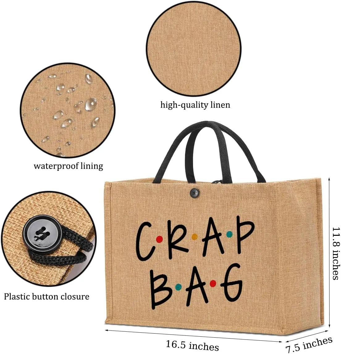 Crap Bag Granny Gigi Abuela Mimi Nana Grandma Aunt Memaw Mama Mom Gifts Burlap Tote Bag for Women Female Her