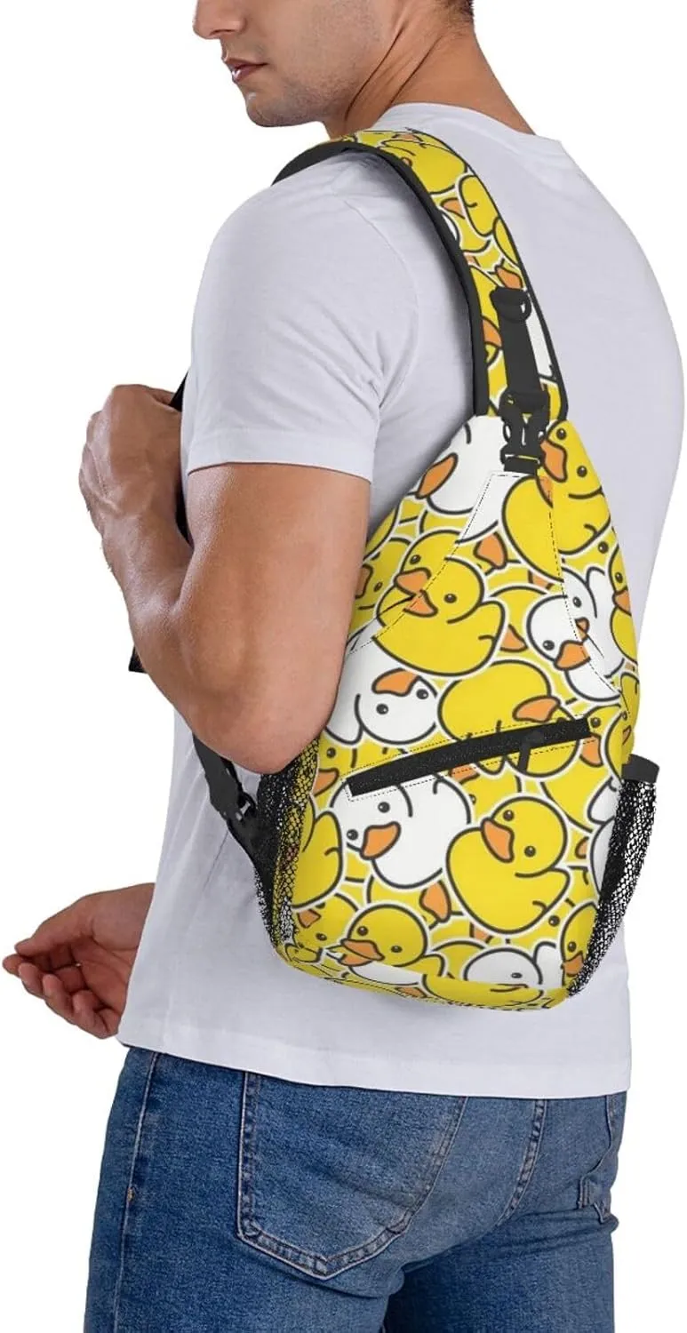 Crispy Fried Chicken Bucket Crossbody Backpack Dachshunds Dog Chest Bag Lightweight One Strap Backpack Multipurpose Travel Hiking For Men Women