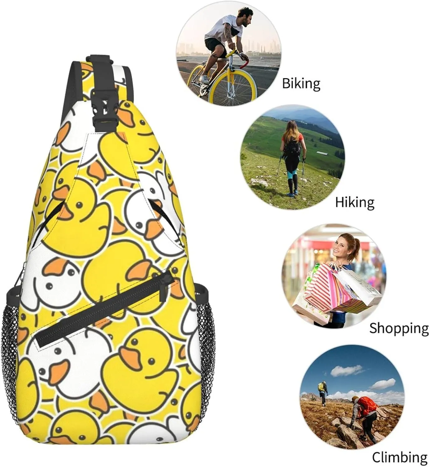 Crispy Fried Chicken Bucket Crossbody Backpack Dachshunds Dog Chest Bag Lightweight One Strap Backpack Multipurpose Travel Hiking For Men Women