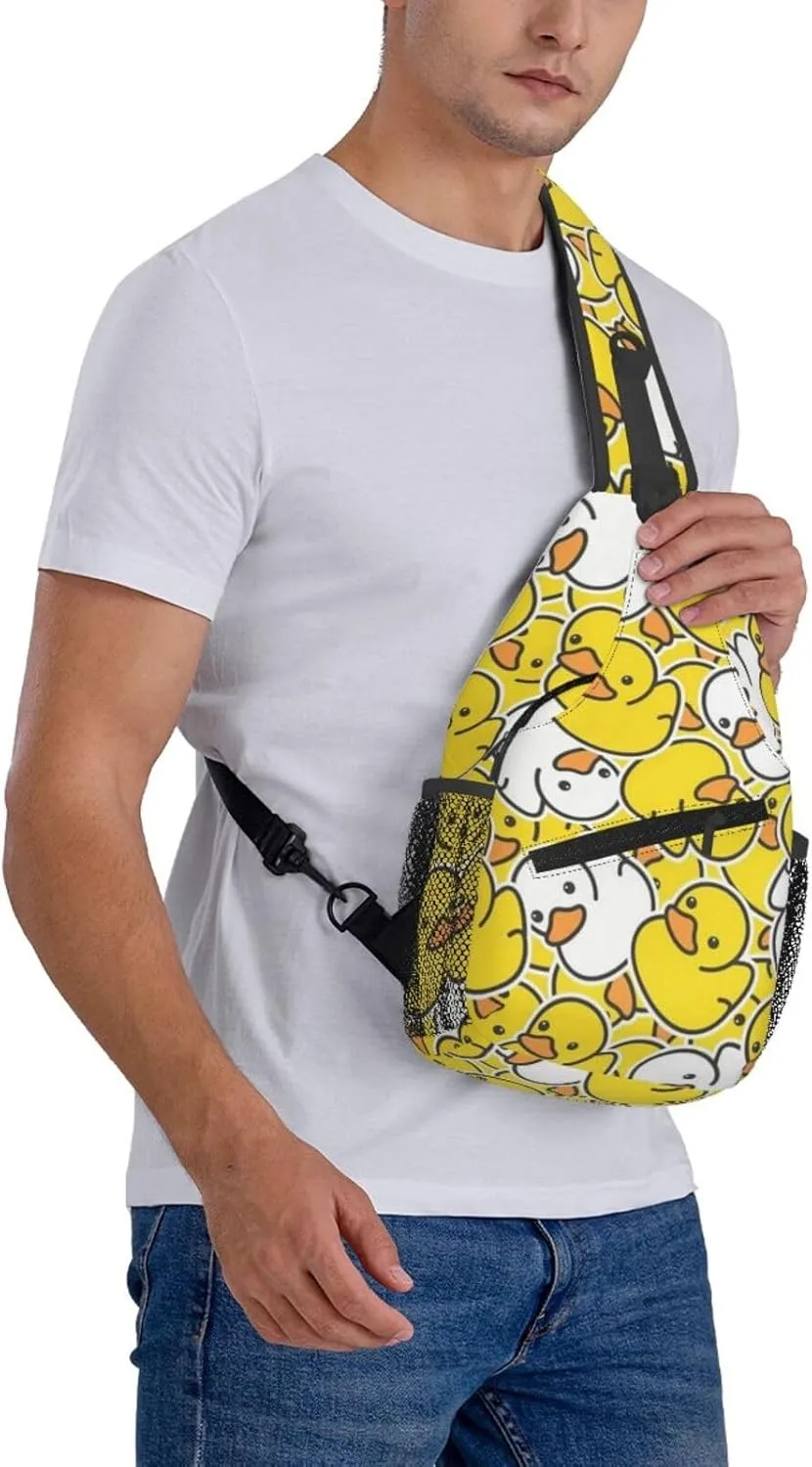 Crispy Fried Chicken Bucket Crossbody Backpack Dachshunds Dog Chest Bag Lightweight One Strap Backpack Multipurpose Travel Hiking For Men Women