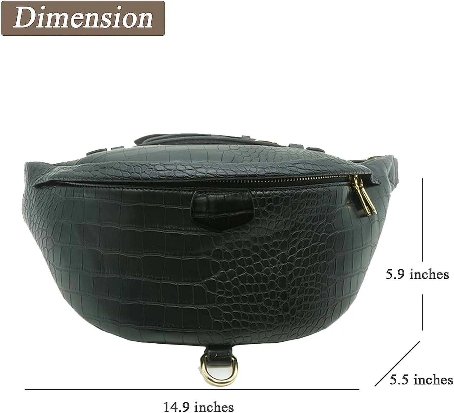 Crocodile pattern Pack Crossbody Bags Belt Chest Bag for Women Men Belt Bag Fashion Waist Packs for Hiking Walking Biking Travel Cycling (Black 2)