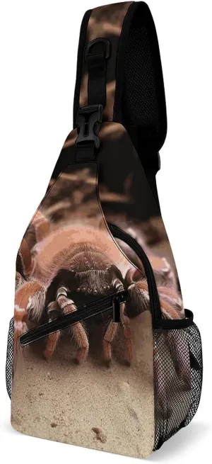 Cross Body Bags Large Mexican Pink Tarantula Printed Sling Bags Chest Pack Travel Chest Bag Cross Body Shoulder for Men Women