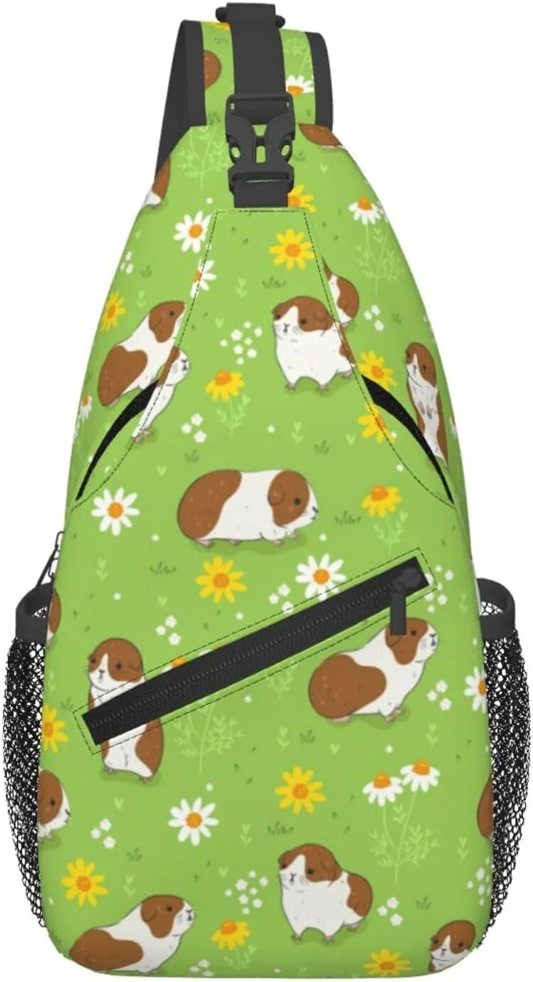 Cross Body Sling Bag For Women Men Guinea Pigs Crossbody Bag Anti Theft Chest Bag Shoulder Backpack Travel Hiking Daypack Large Sling Cross Body Bag