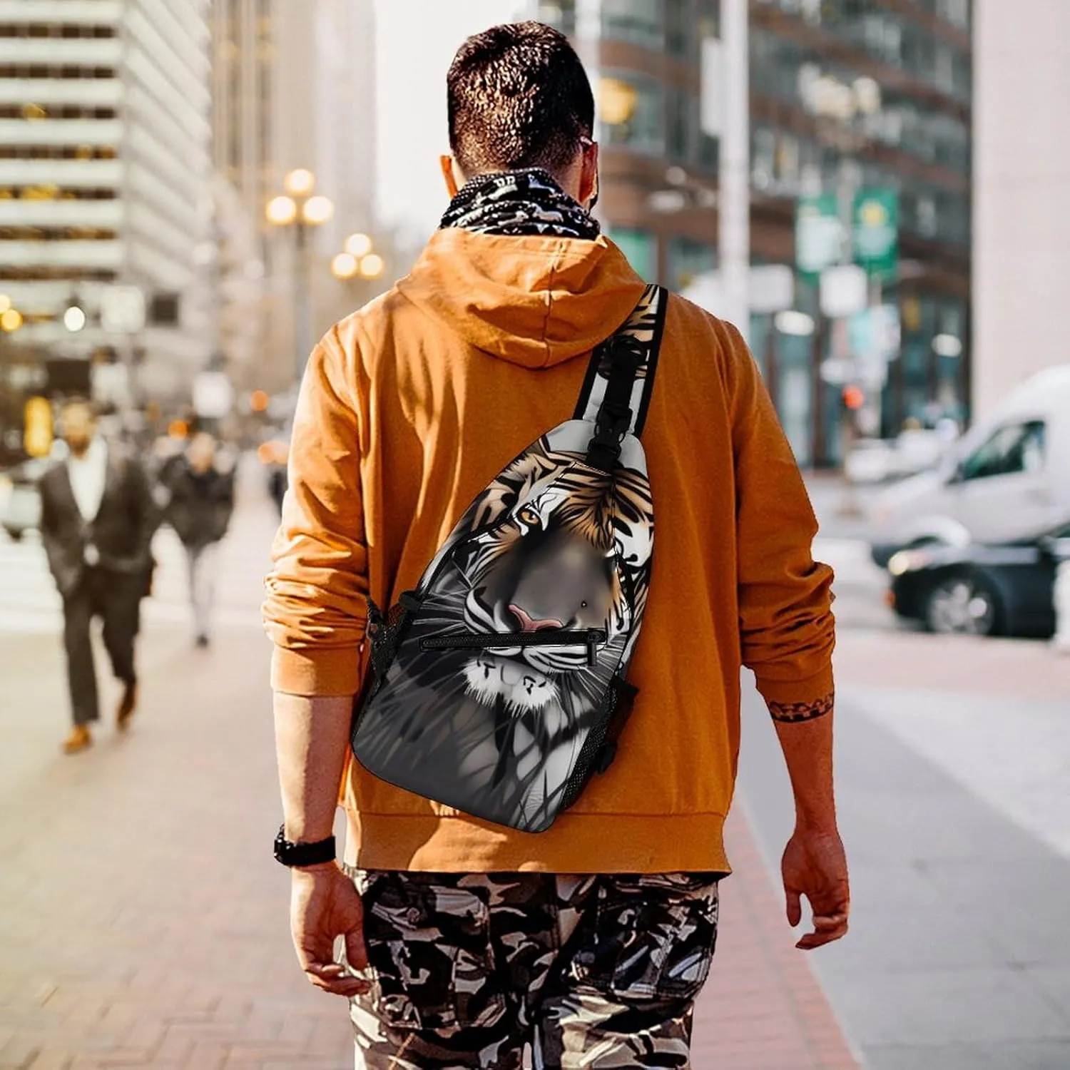 Crossbody Bag for Women Men Chest Bag Summer Parrot Pineapple Bird Sling Bag Crossbody Shoulder Bag Sling Backpack