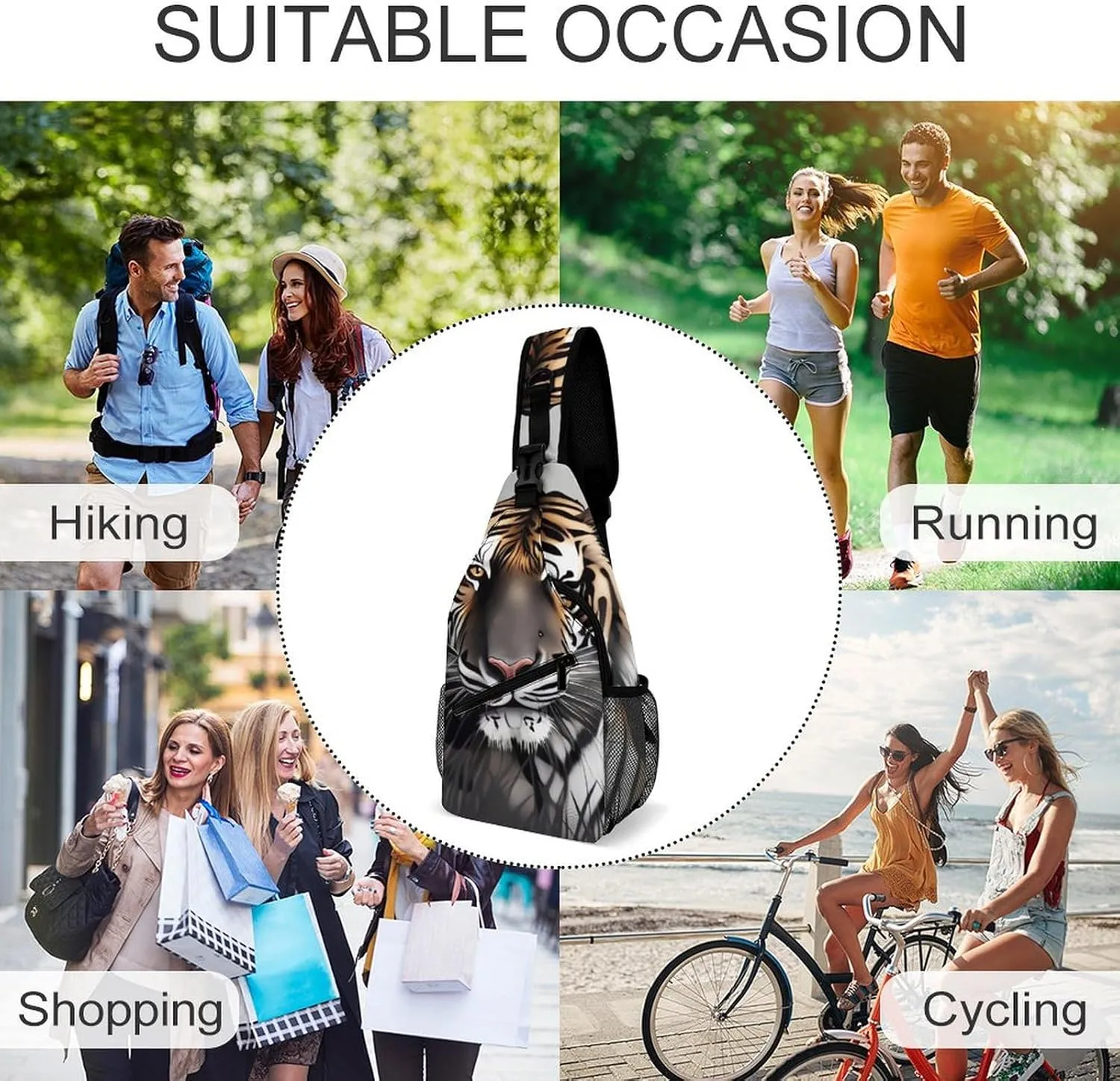 Crossbody Bag for Women Men Chest Bag Summer Parrot Pineapple Bird Sling Bag Crossbody Shoulder Bag Sling Backpack