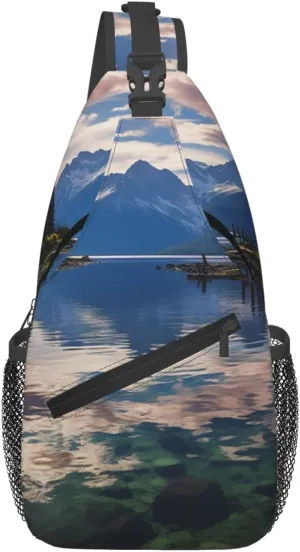 Crossbody Bag Sling Backpack National park lake Travel Hiking Chest Bag Daypack for Women Men