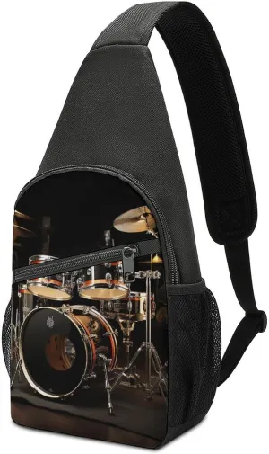 Crossbody Bag Travel Sling Bag for Men Small Sling Backpack Drum Set Chest Bag Shoulder Bag for Outdoor
