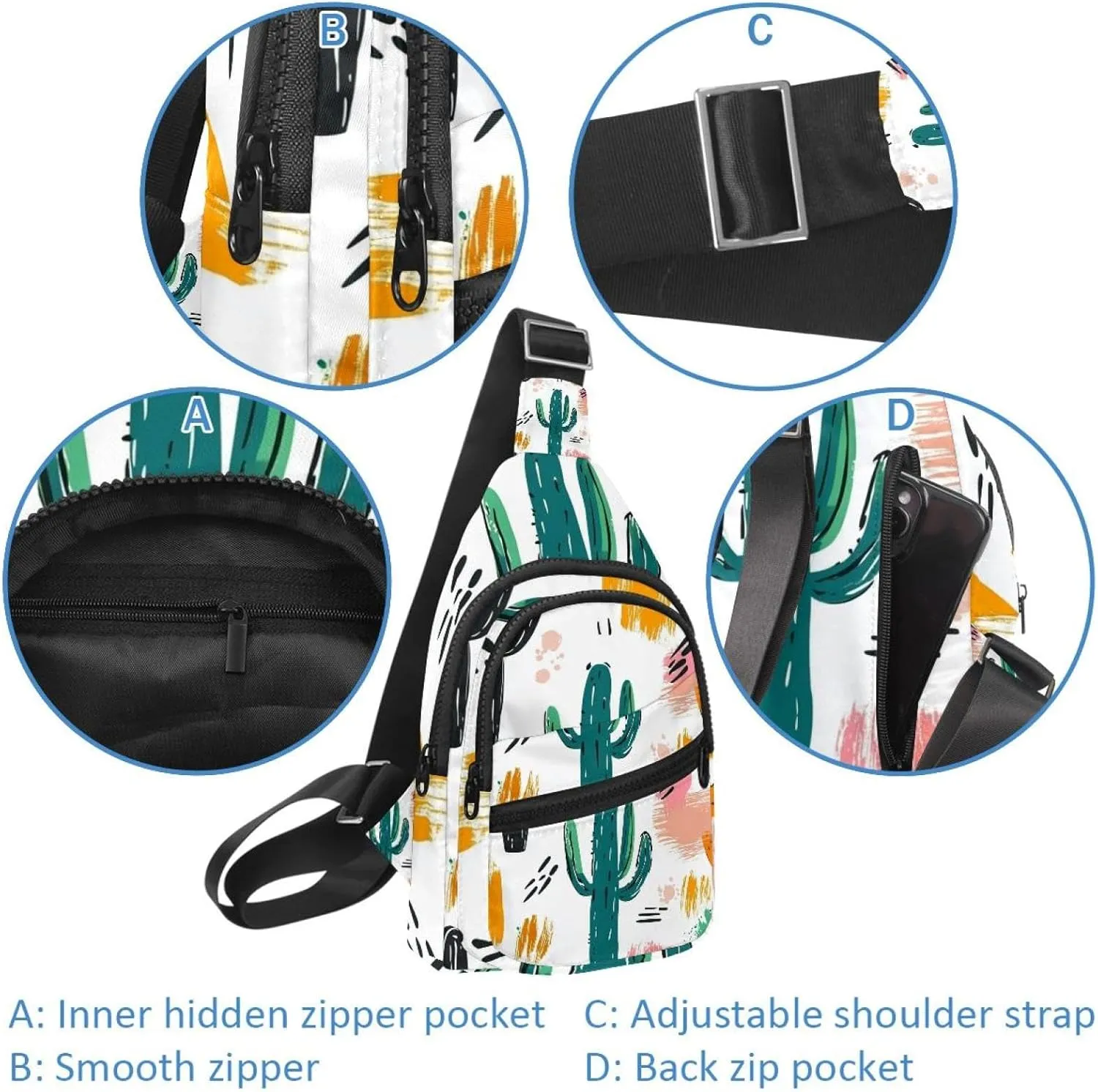 Crossbody Bags for Women Cross Body Bag for Woman Sling Bag Crossbody Bag Abstract Cactus (18) Sling Backpack Travel