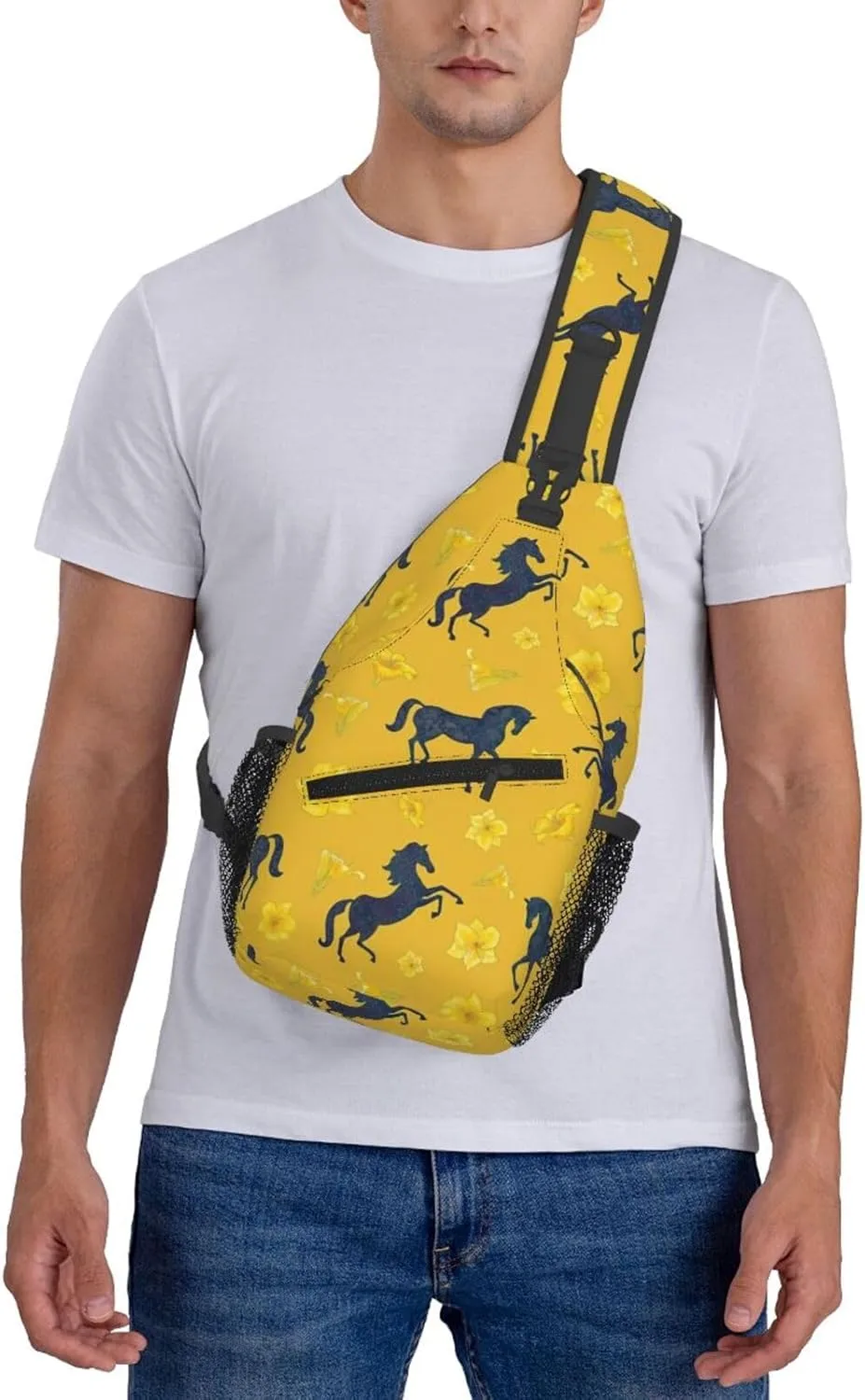 Crossbody Bags For Women Men Horse Race Sling Backpack Chest Shoulder Bag Gym Cycling Travel Hiking Daypack