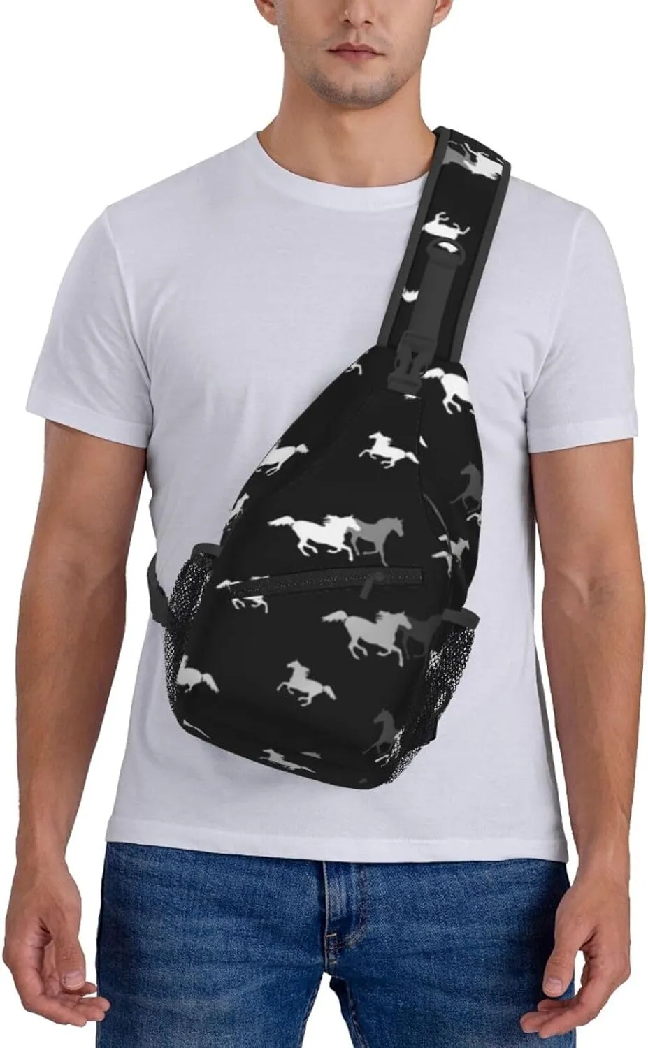 Crossbody Bags For Women Men Horse Race Sling Backpack Chest Shoulder Bag Gym Cycling Travel Hiking Daypack