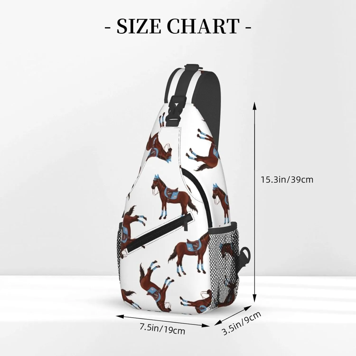 Crossbody Bags For Women Men Horse Race Sling Backpack Chest Shoulder Bag Gym Cycling Travel Hiking Daypack