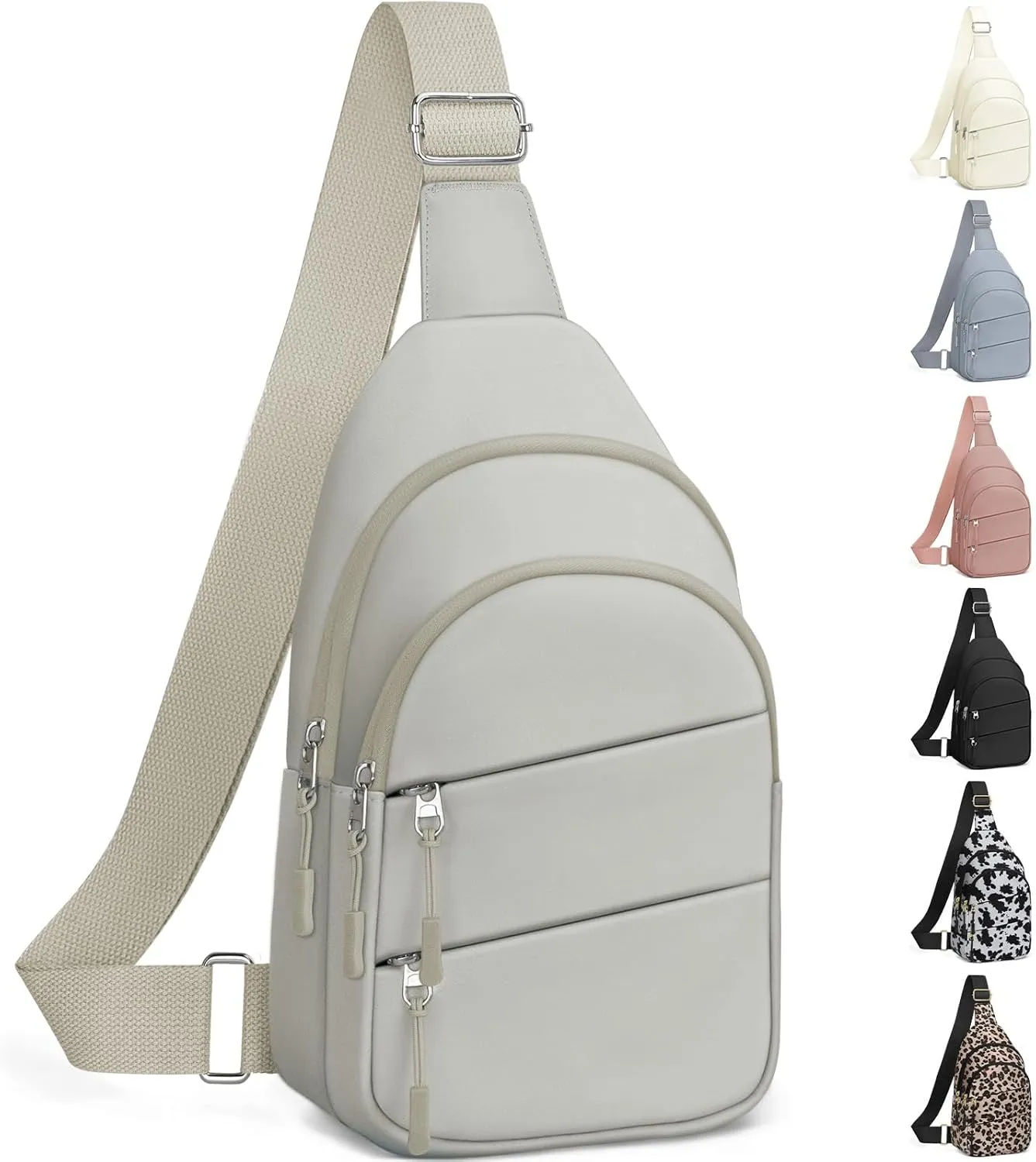 Crossbody Bags for Women, Sling Bag for Men, Small Hiking Backpack Anti Theft Lightweight for Outdoors Travel (M, Khaki)