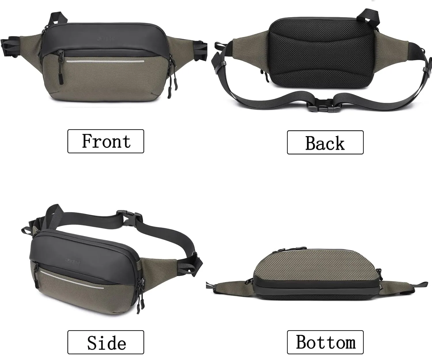 Crossbody Fanny Pack Belt Bag for Women & Men with Multi-Pockets, Waterproof Sling Bag for Travel, Running, Hiking, Cycling, Fashion Waist Bag Fits All Phones, Perfect Running Bag