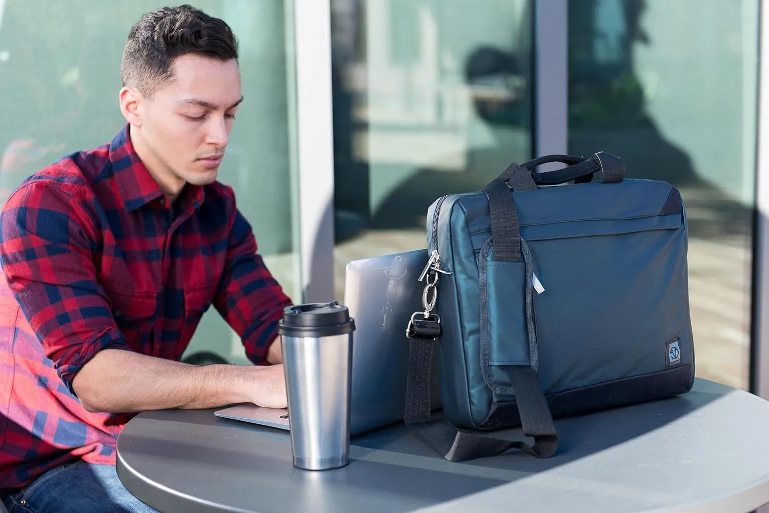 Crossbody Messenger Bag – Slim Secure 15-Inch Bag Multi-Compartment Organizer for Work, College, Travel – Water Resistant